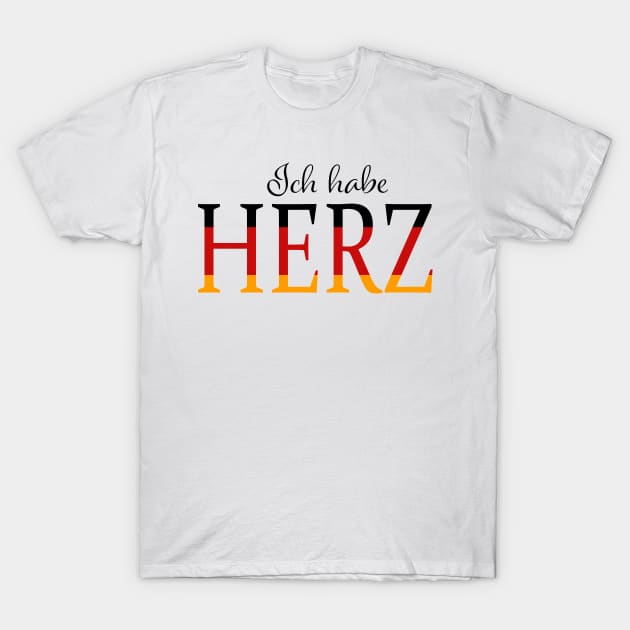 Ich haber Herz (I have heart) in Deutschland farben T-Shirt by PandLCreations